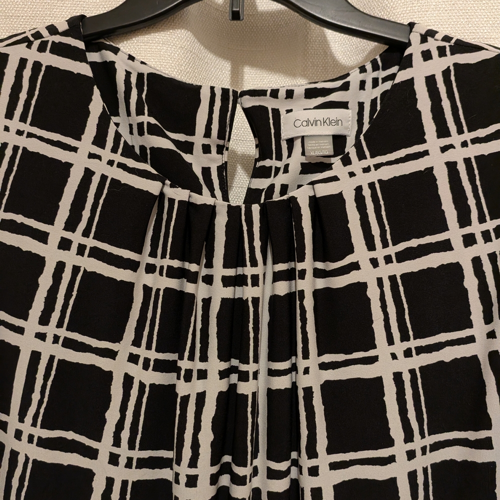 Calvin Klein Black and White Women's Dress Top